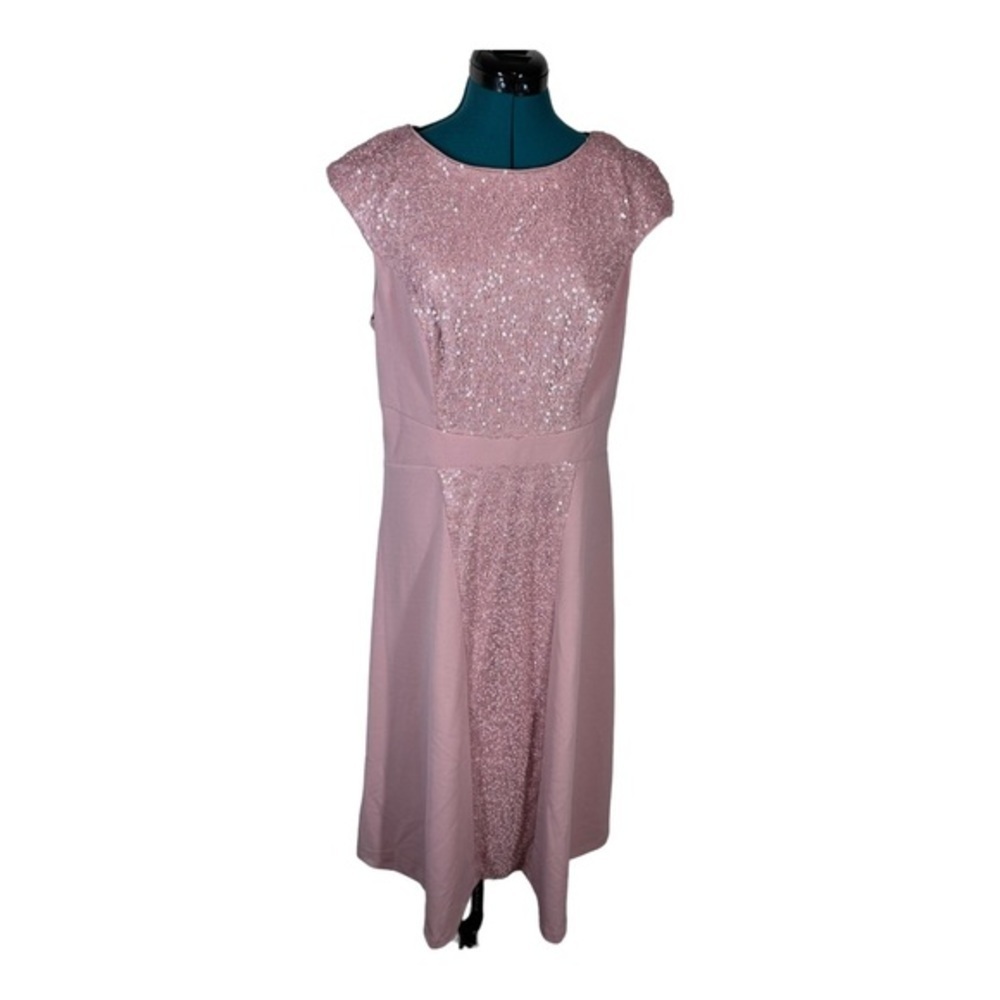 Js Collection Sequin & Crepe Midi Flare Dress In … - image 8